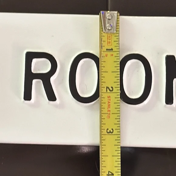 Hearth & Hand farmhouse “Powder Room” sign w/raised lettering & glazed finish - Picture 7 of 10